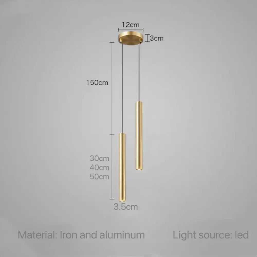Gold Black Tube Pendant