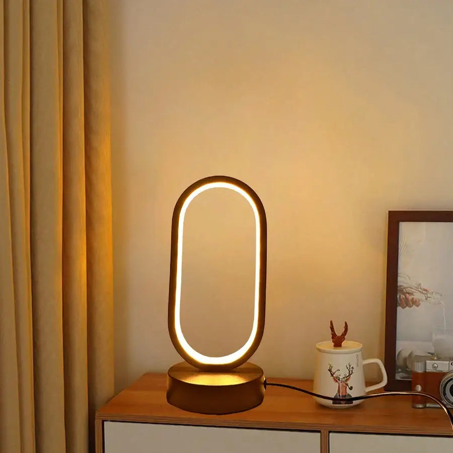 Gold Oval Bedside Lamp