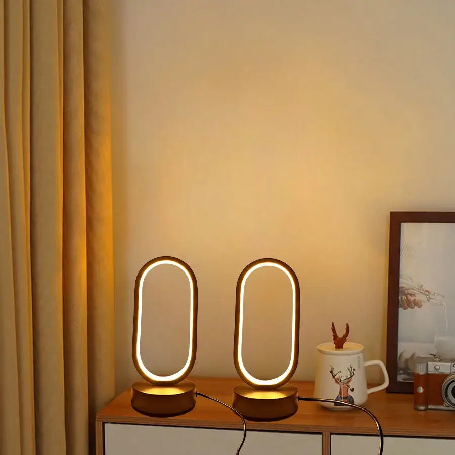 Gold Oval Bedside Lamp