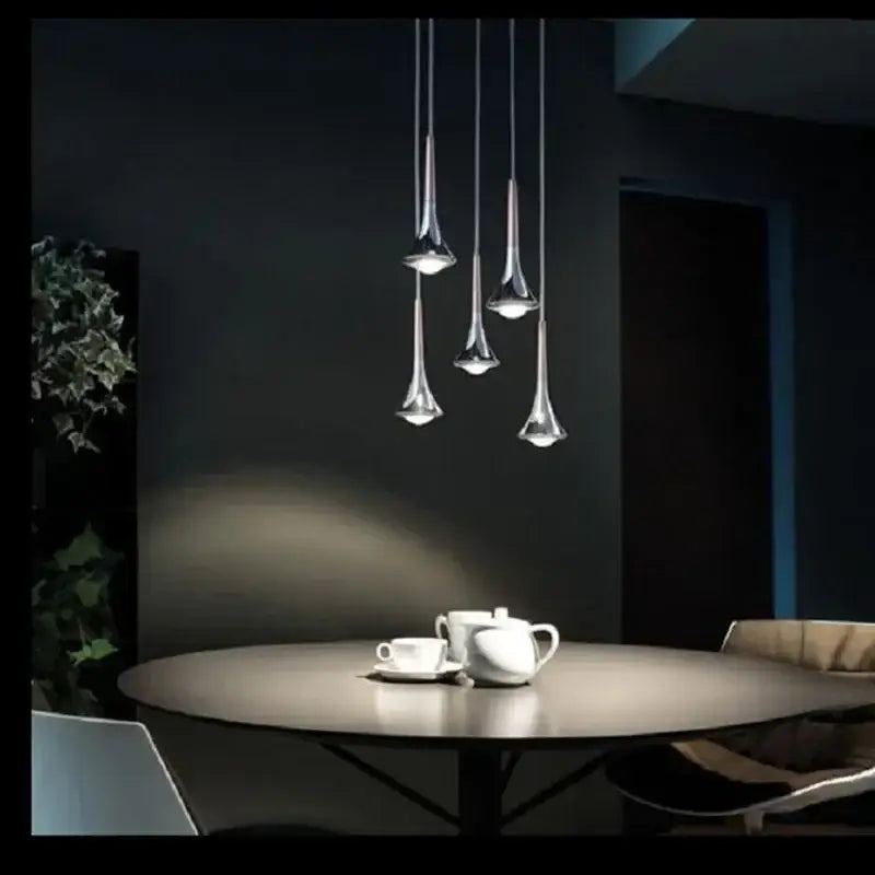 Chrome Wood Chandelier