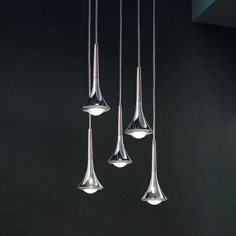 Chrome Wood Chandelier