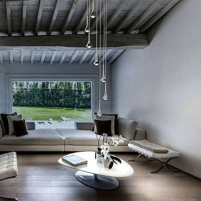 Chrome Wood Chandelier
