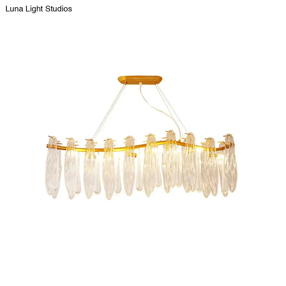 Gold Crystal Island Lamp Clear K9 Linear