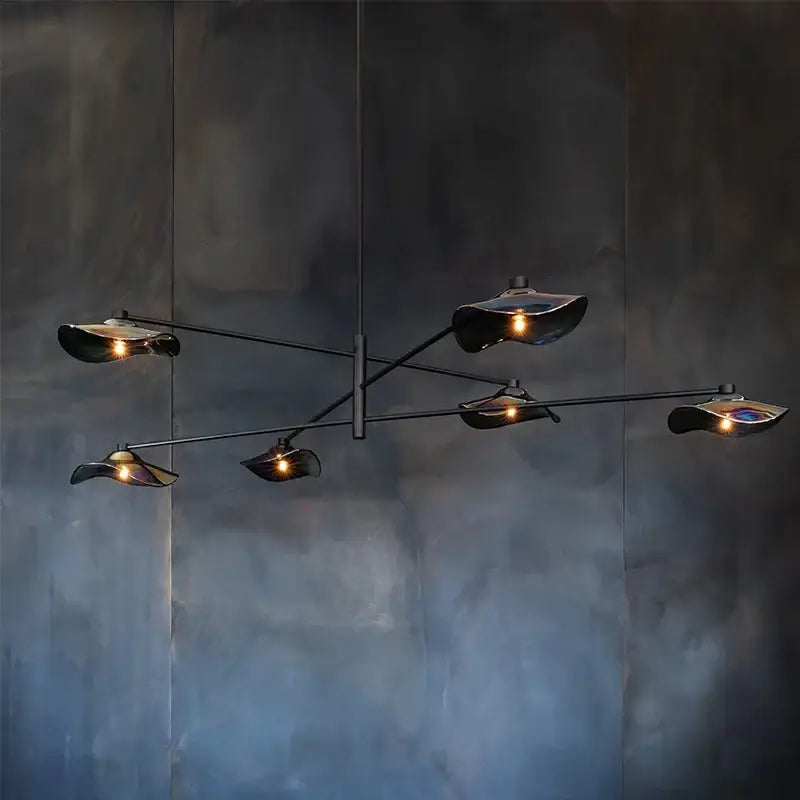 Black Lotus Glass Chandelier