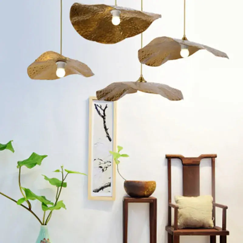 Gold Lotus Pendant Light Industrial Cafe