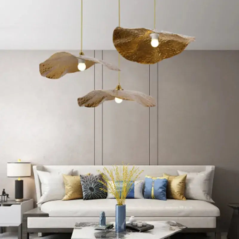 Gold Lotus Pendant Light Industrial Cafe