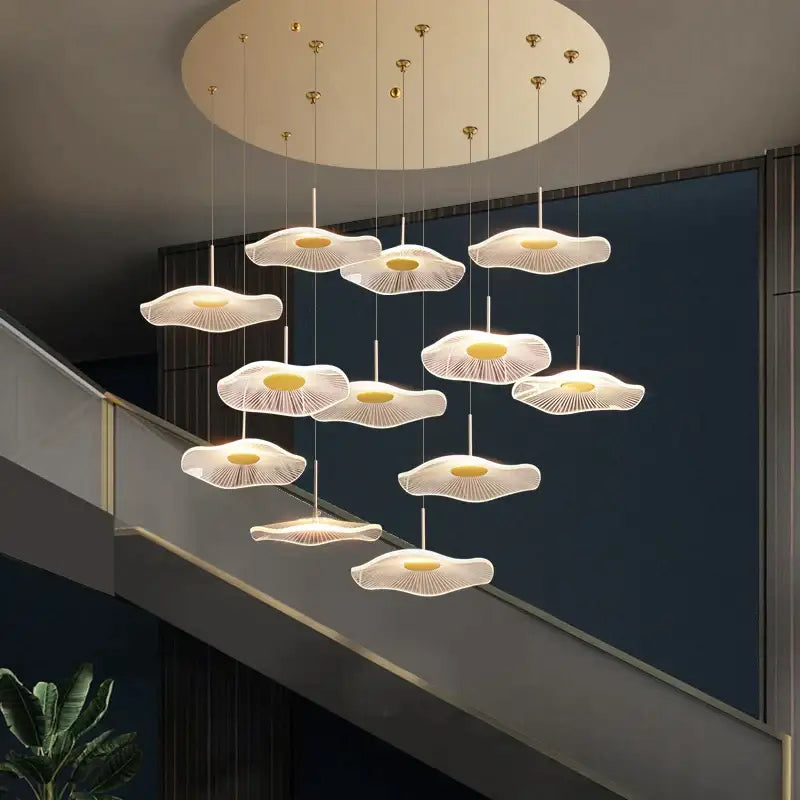 White Lotus Chandelier Spiral 40-Head