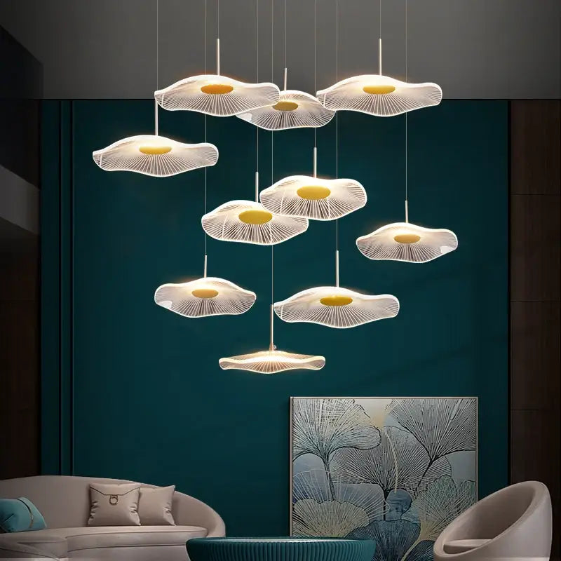 White Lotus Chandelier Spiral 40-Head