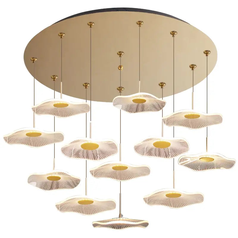 White Lotus Chandelier Spiral 40-Head