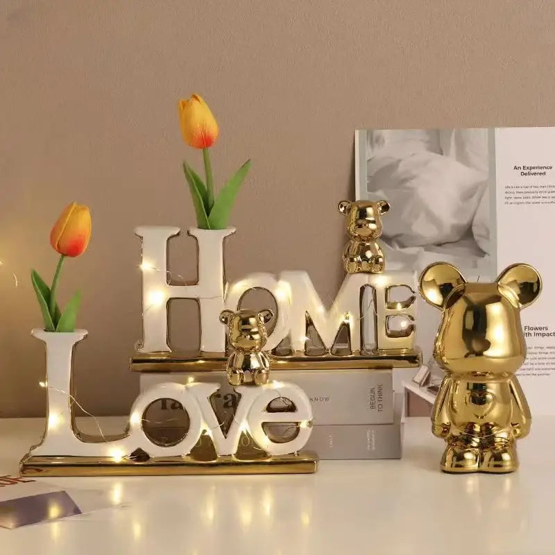 Silver Metallic Love Bear