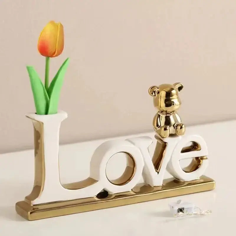 Silver Metallic Love Bear