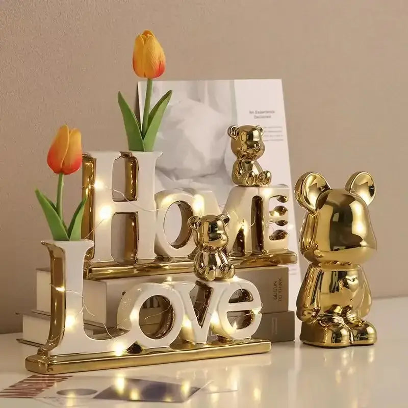 Silver Metallic Love Bear