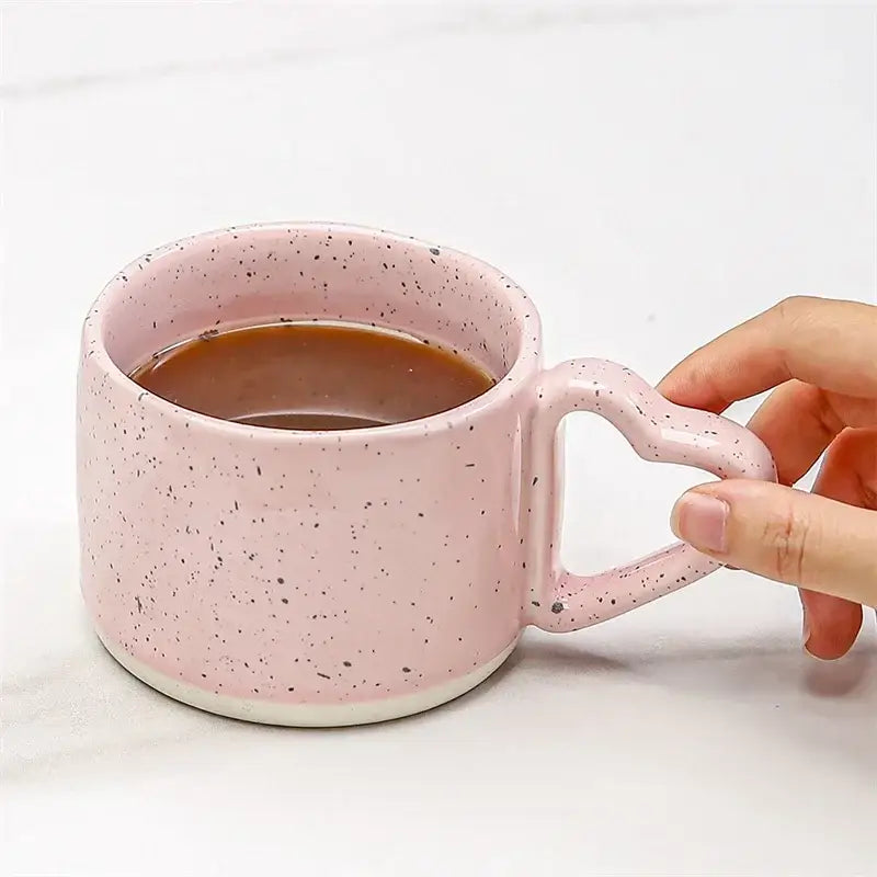 Pink Speckled Ceramic Mug