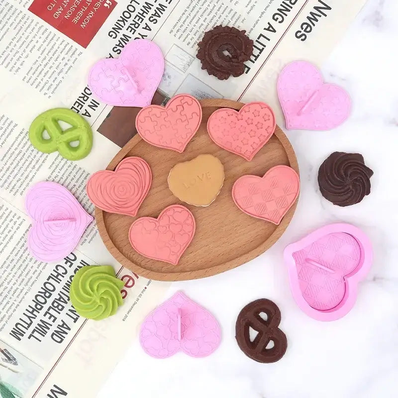 Pink Silicone Heart Cutters