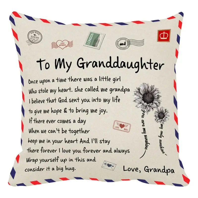 Beige Red Cushion Cover
