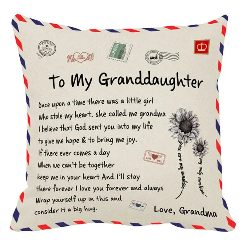Beige Red Cushion Cover