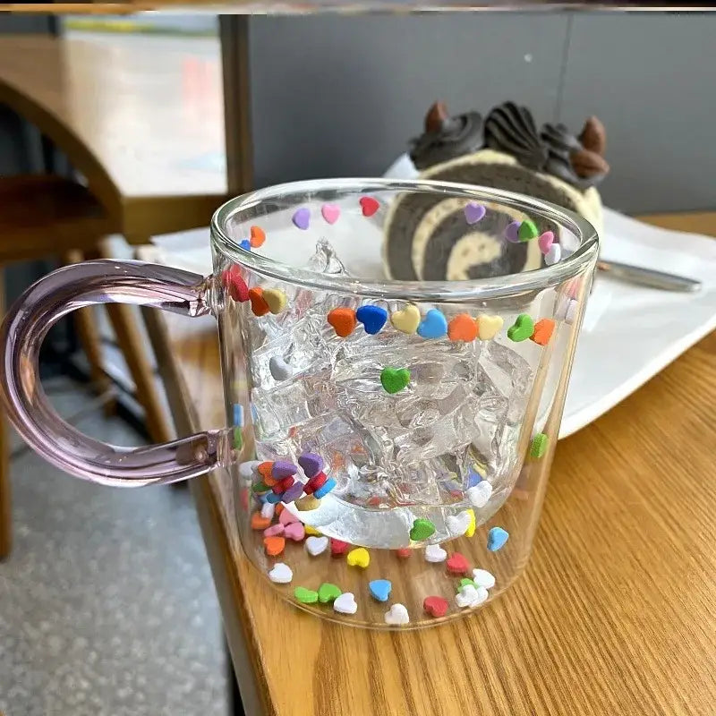 Pink Quicksand Glass Cup