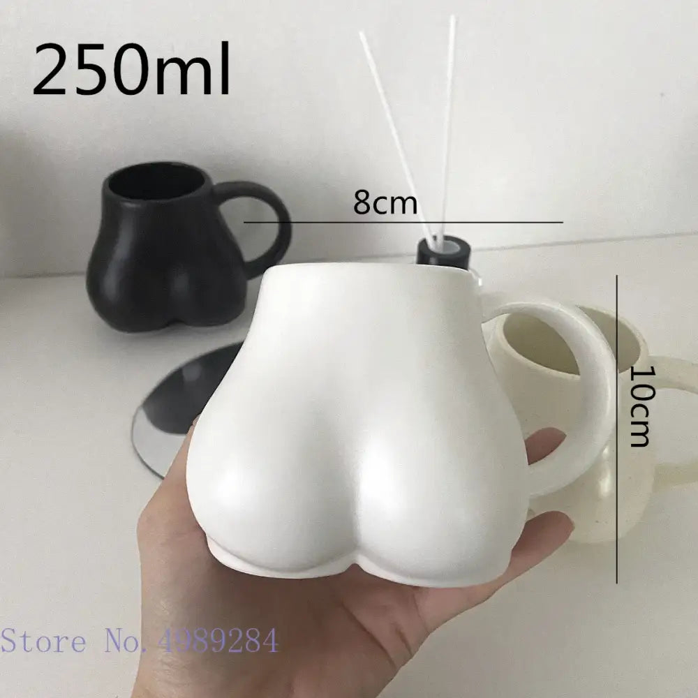 White Ceramic Butt Mug