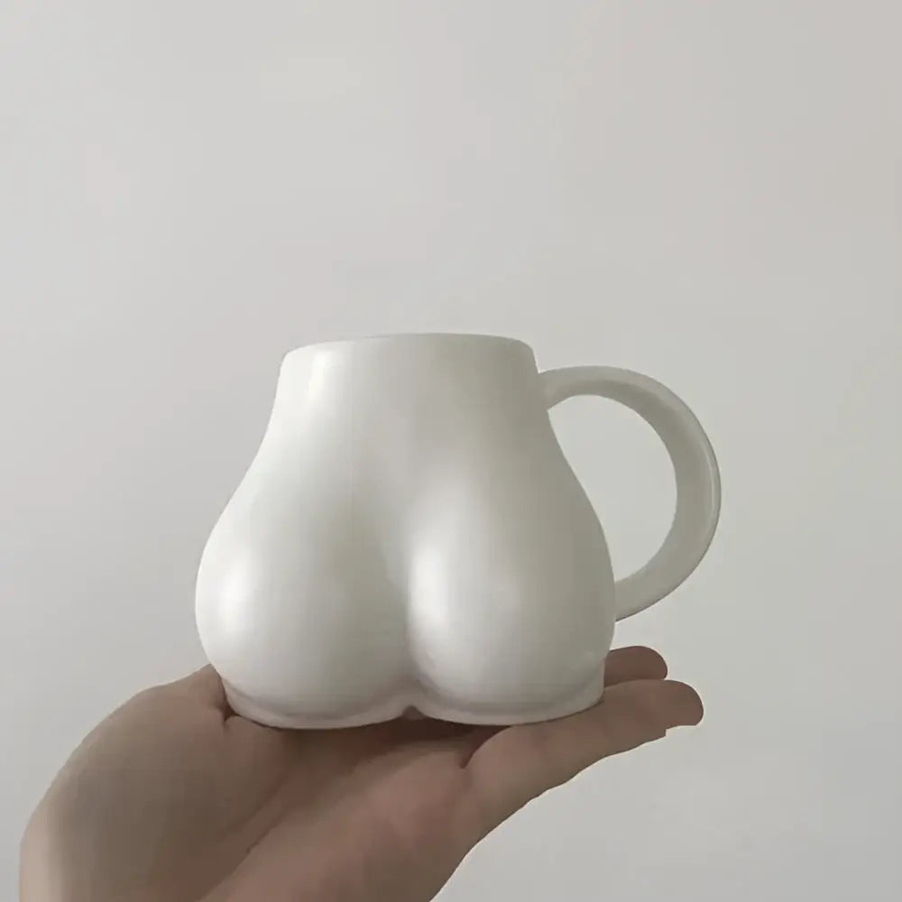 White Ceramic Butt Mug
