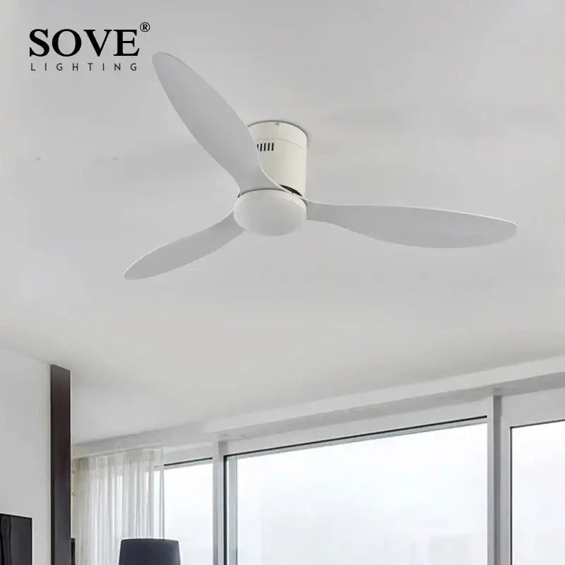Black Modern Ceiling Fan Wood Blade Design