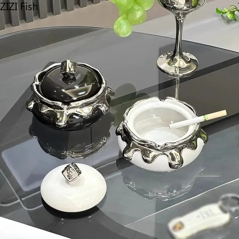 Black Ceramic Ashtray