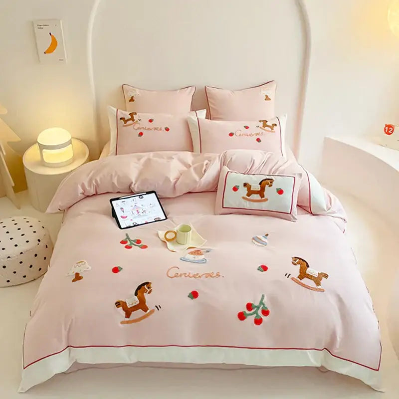 Blue Cotton Bedding Set
