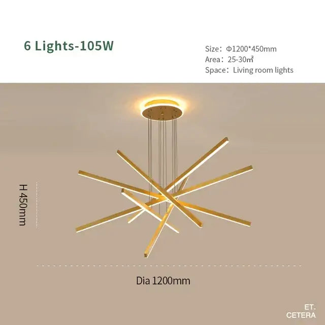 Gold Luminous Ceiling Chandelier