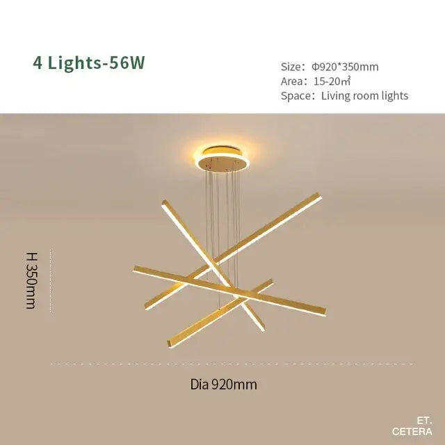 Gold Luminous Ceiling Chandelier