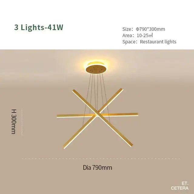 Gold Luminous Ceiling Chandelier