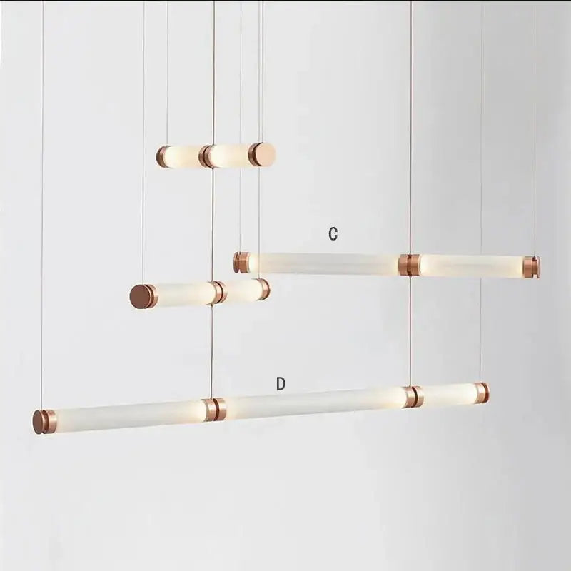 Amber Glass Tube Chandelier