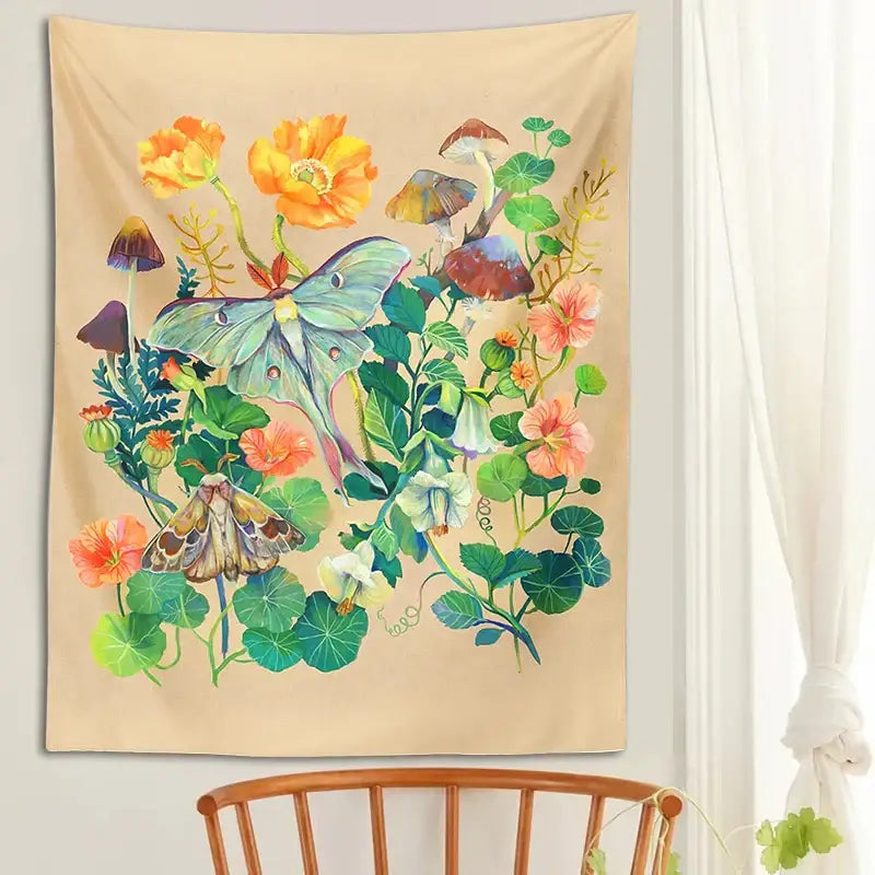 Beige Luna Moth Tapestry
