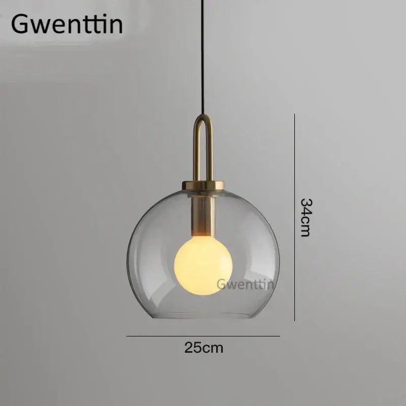Brass Frosted Glass Pendant