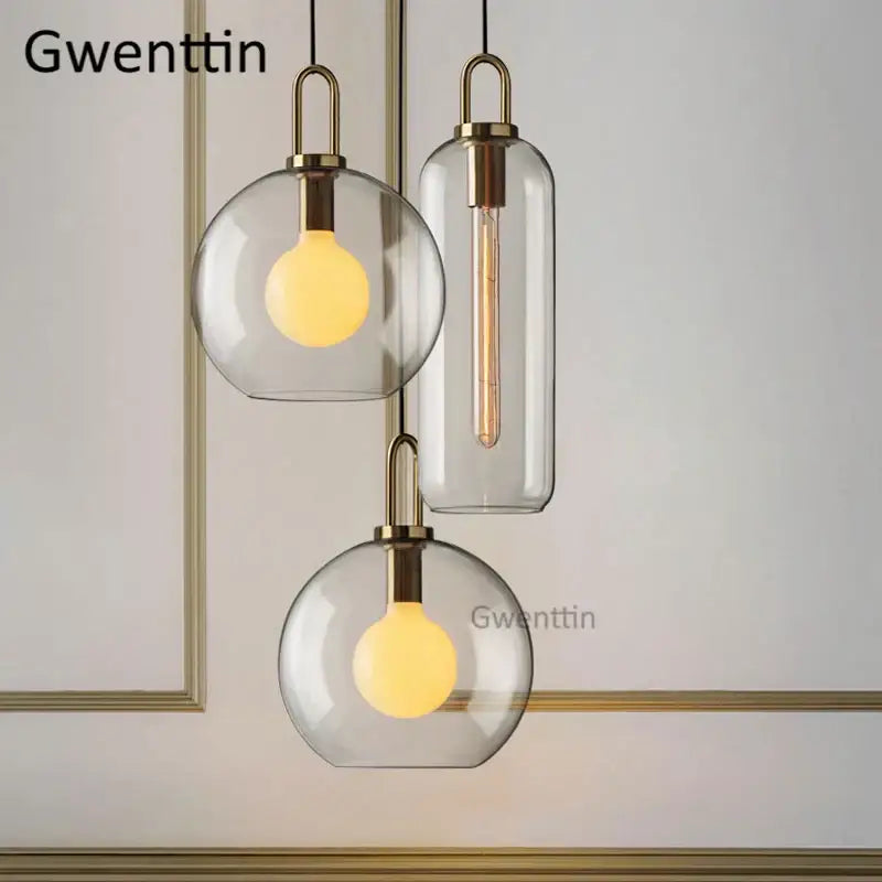 Brass Frosted Glass Pendant