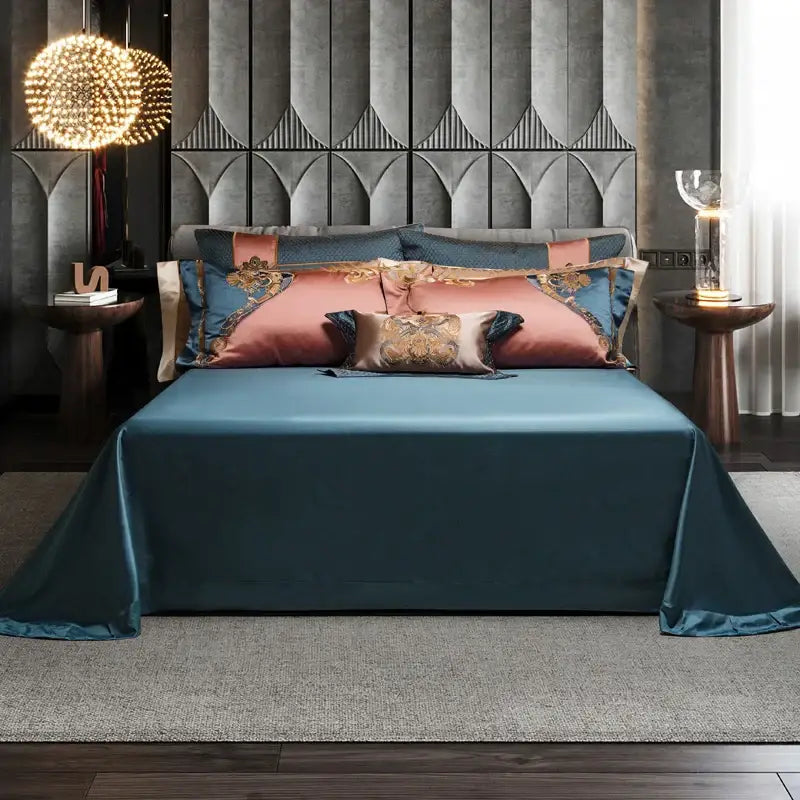 Teal Rose Gold Bedding
