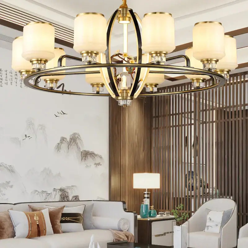 Gold Jade Chandelier 35-Head 150cm