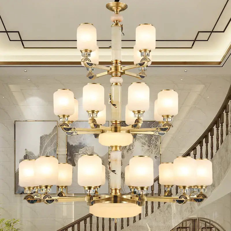 Jade Brass Chandelier