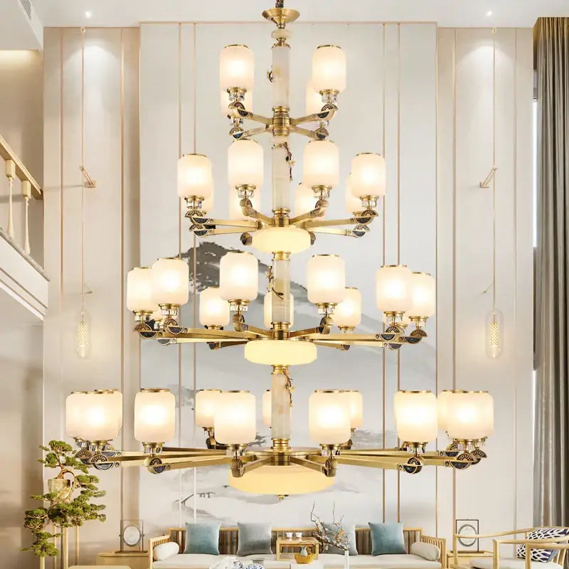 Jade Brass Chandelier