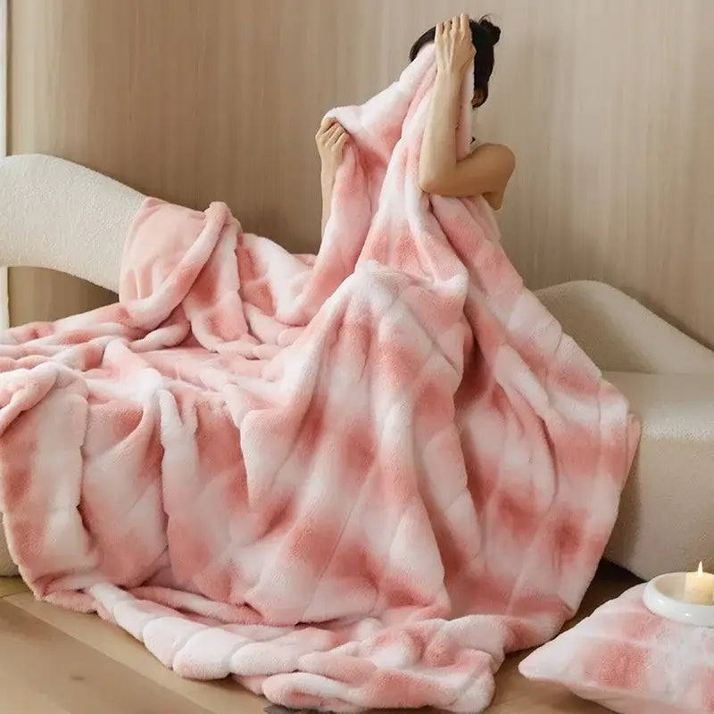 Pink Velvet Throw Blanket
