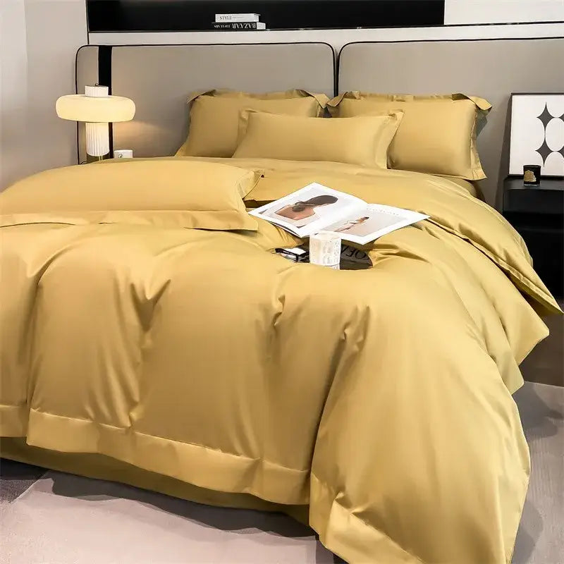 Mustard Satin Duvet Set