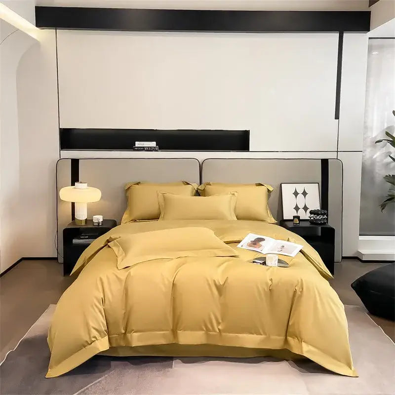 Mustard Satin Duvet Set