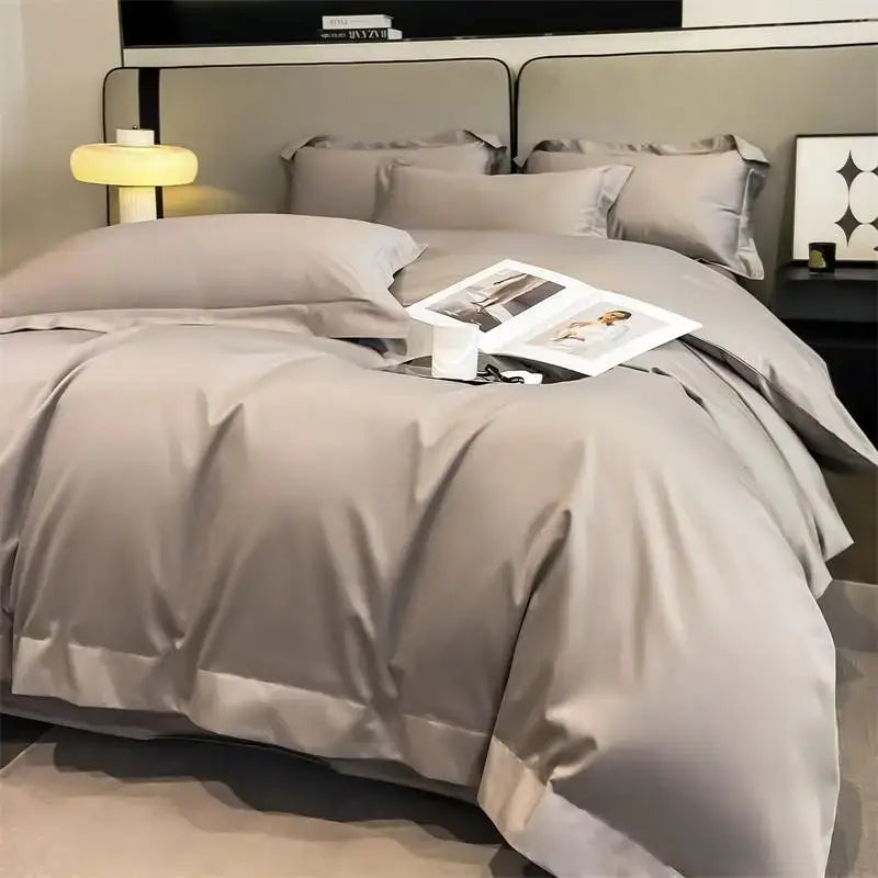 Taupe Satin Duvet Set