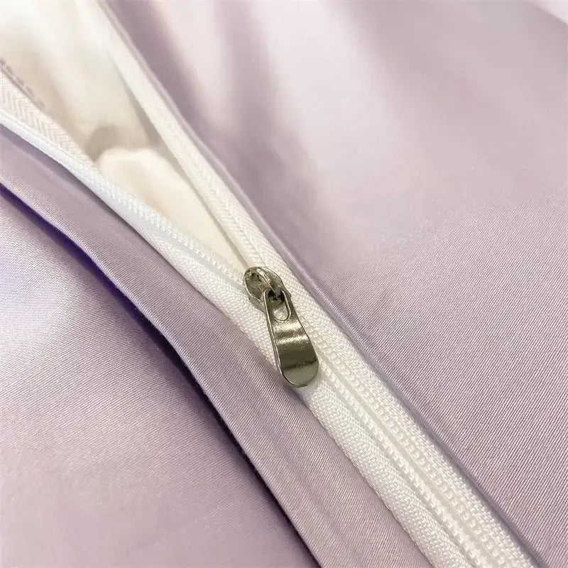 Sky Blue Satin Bedding Set