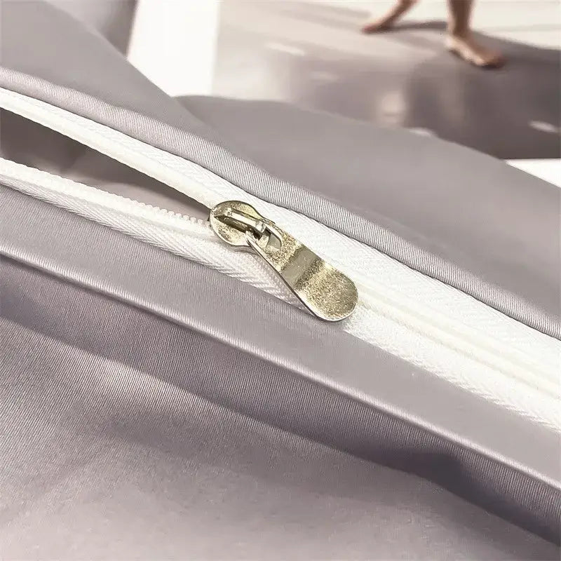 Gray Satin Bedding Set