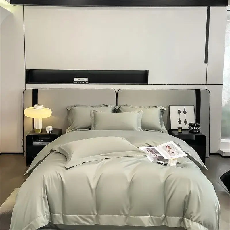 Silver Gray Satin Duvet