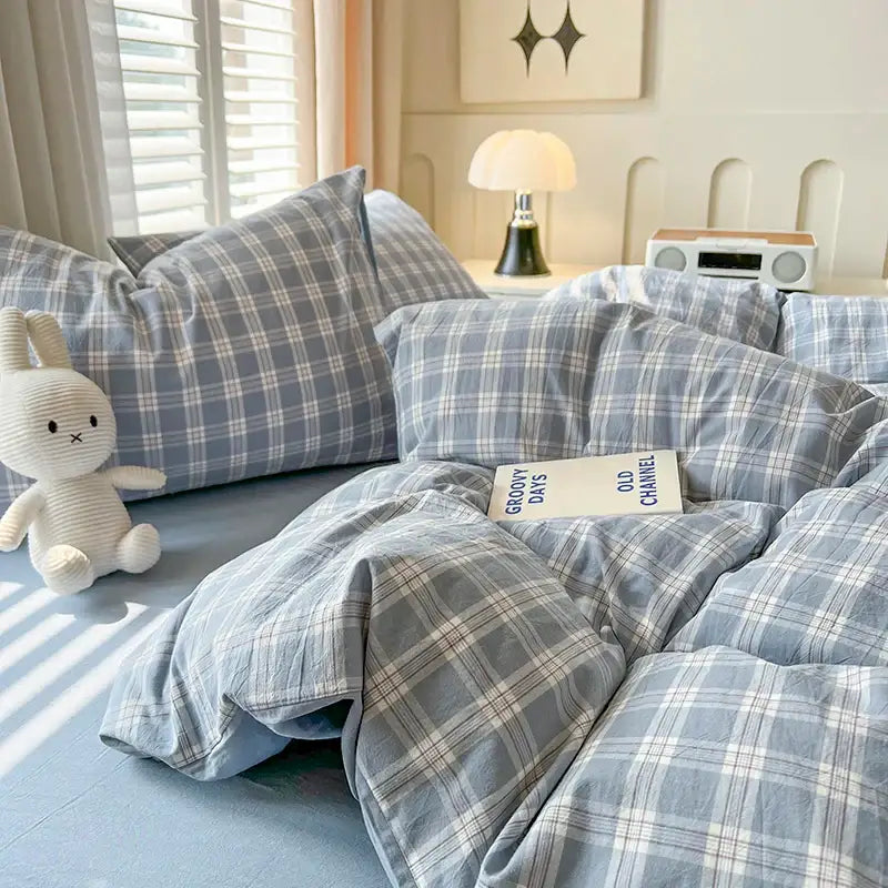 Blue Plaid Duvet Set