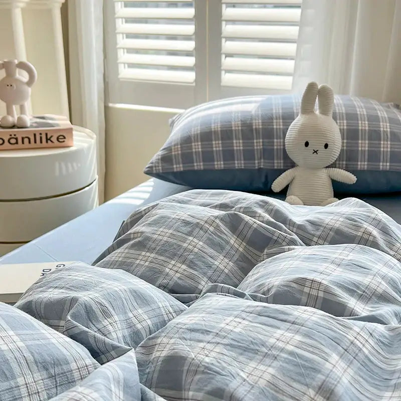 Blue Plaid Duvet Set