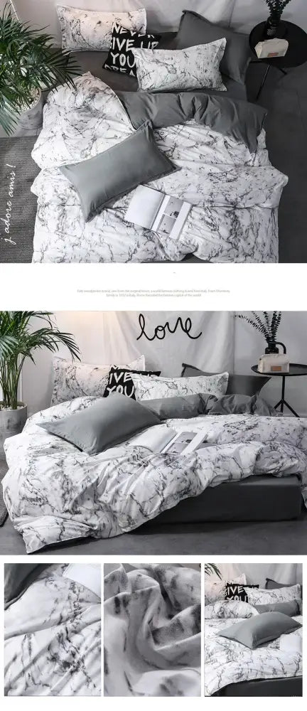 Black Marble Duvet Set