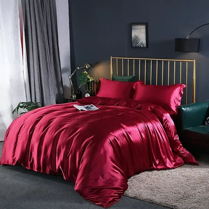 Olive Satin Duvet Set