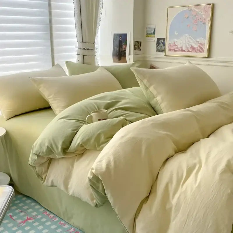 White Gray Cotton Bedding
