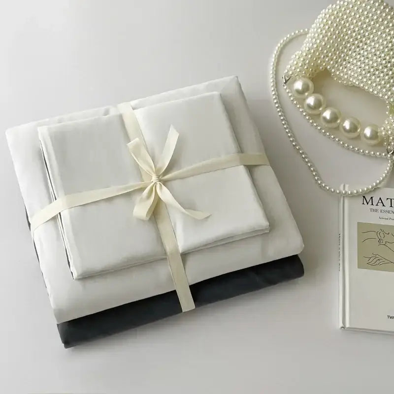 White Gray Cotton Bedding